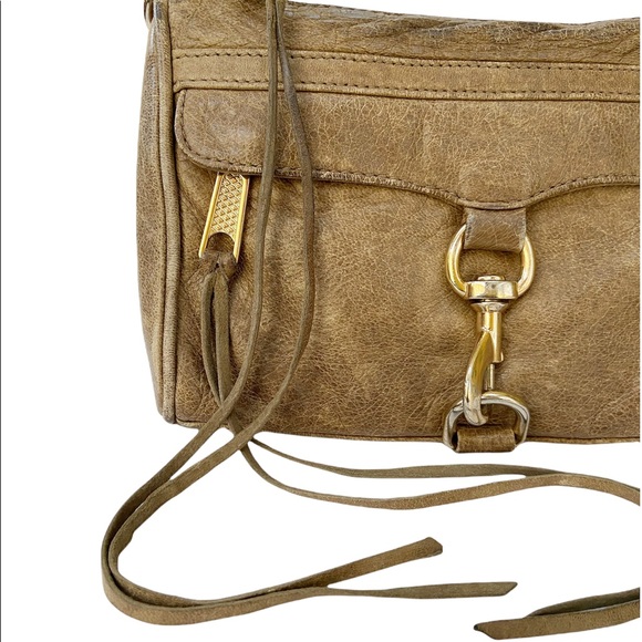 Rebecca Minkoff Mini Mac Leather Clutch Bag Tan - Picture 4 of 9